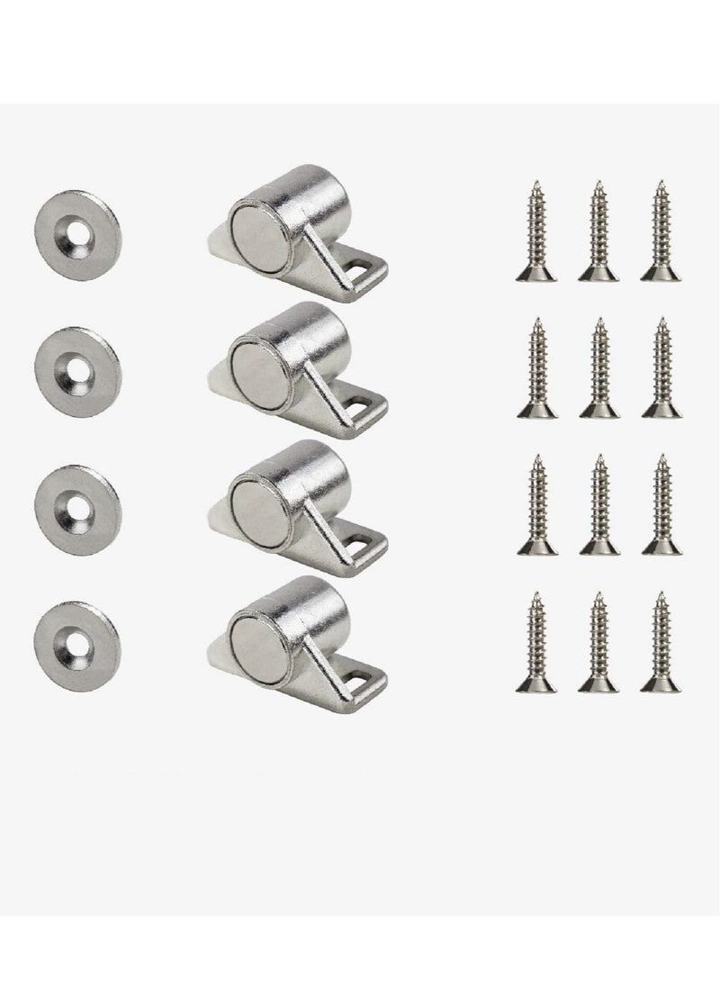 KASTWAVE Magnetic Cabinet Door Catch with Magnets for Cabinet Door Latch Closer Cabinet Magnetic Catch for Kitchen Closet Door Closing Magnetic Door Catch Closer 4 Pack Silver Color  - Image 1
