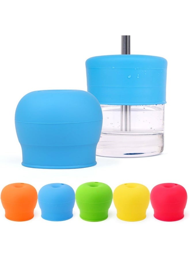 TOUGS Silicone Sippy Straw Cup Lids for Toddlers Babies (Pack of 5) - 5 Drinking Straws Included - Reusable, Spill-proof, Durable - Stretches to Cover Tumblers, Yeti Rambler, Mason Jars, Cups and Mugs  - Image 2