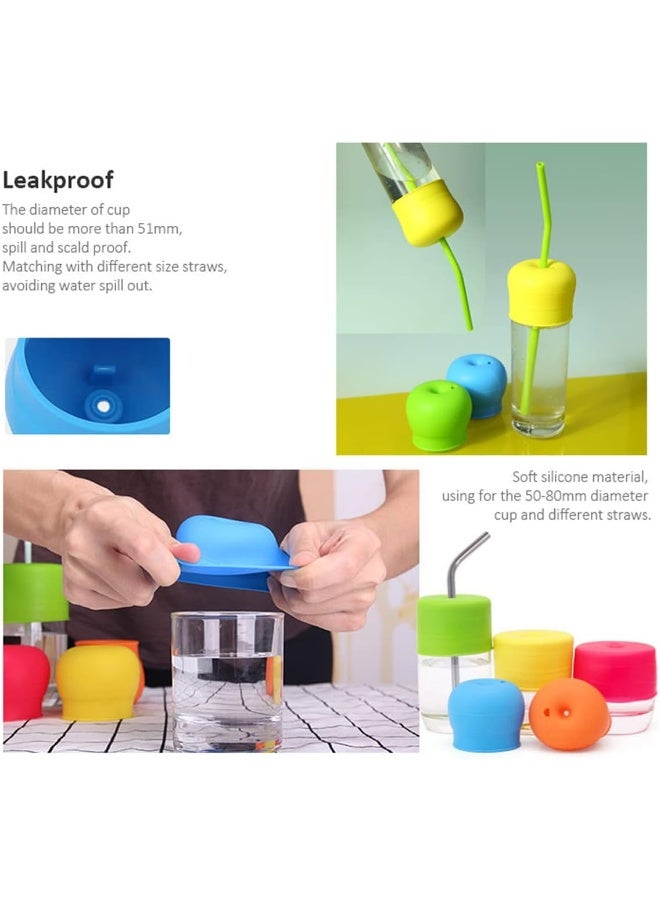 TOUGS Silicone Sippy Straw Cup Lids for Toddlers Babies (Pack of 5) - 5 Drinking Straws Included - Reusable, Spill-proof, Durable - Stretches to Cover Tumblers, Yeti Rambler, Mason Jars, Cups and Mugs  - Image 5