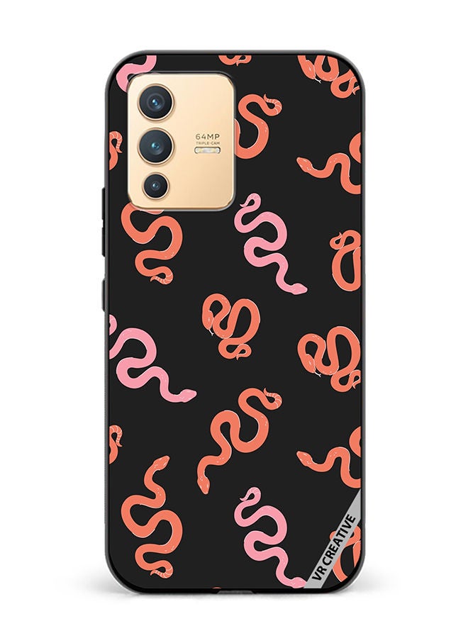 VR CREATIVE Protective Case Cover For Vivo V23 5G Cartoon Funny Colorful Snakes Pattern Design Multicolour - Image 1