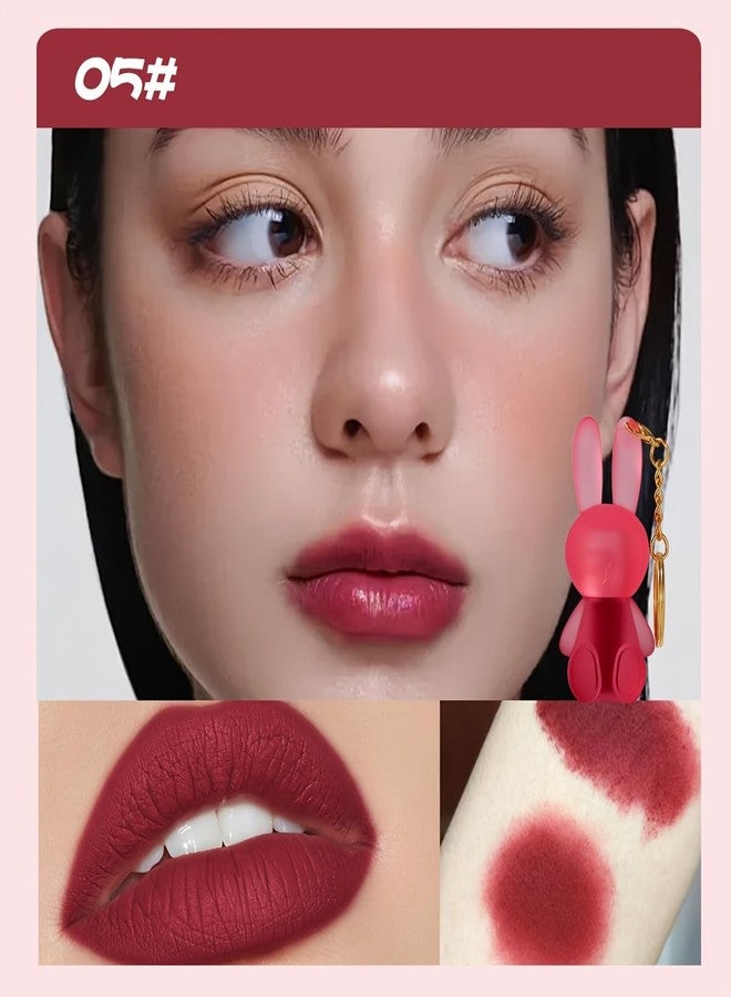GEGE BEAR Bunny Velvet Lip Mud | Soft Matte Finish | Hydrating | Long-Lasting | Non-Sticky | Keychain Design | Trendy Lipsticks for Women | 6 Colors, 4ml (05-DELICATE, 4mL) - Image 2