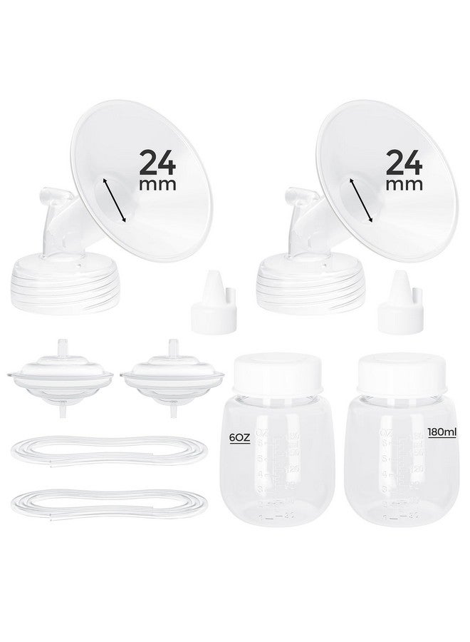 Paruu Pump Parts Compatible with Spectra S1/S2/9 Plus, Not Original Accessories, Full Set Replacements Include 24mm Flanges, Valves, Backflow Protectors (Duckbills Included), Tubings and Bottles - Image 1