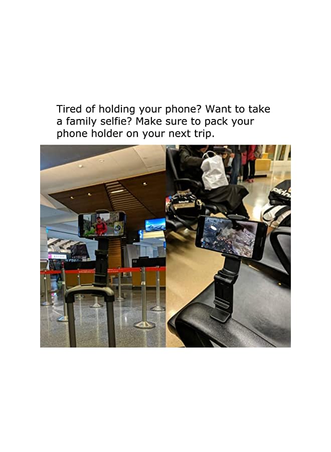 Green Tiger Universal Airplane in Flight Phone Mount. Handsfree Phone Holder for Desk with Multi-Directional Dual 360 Degree Rotation. Pocket Size Travel Essential Accessory for Flying. - Image 2