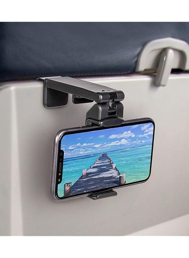Green Tiger Universal Airplane in Flight Phone Mount. Handsfree Phone Holder for Desk with Multi-Directional Dual 360 Degree Rotation. Pocket Size Travel Essential Accessory for Flying. - Image 1