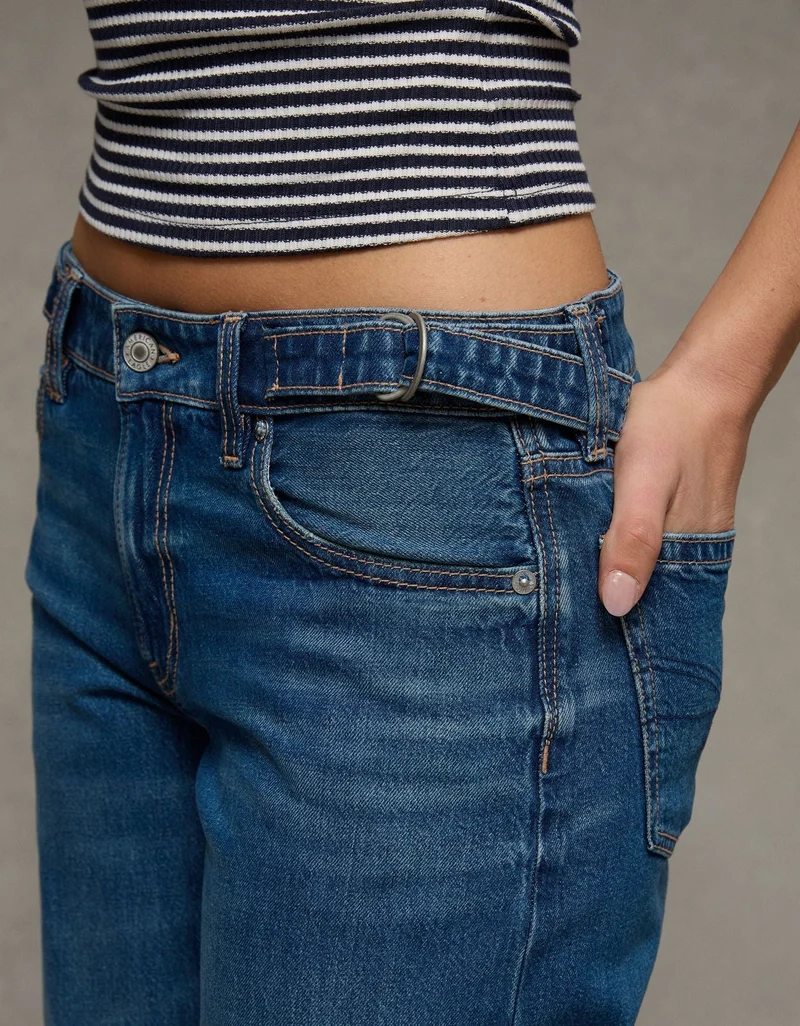 American Eagle  AE Dreamy Drape Strigid Low-Rise Baggy Wide-Leg Jean for Women | Best Price UAE