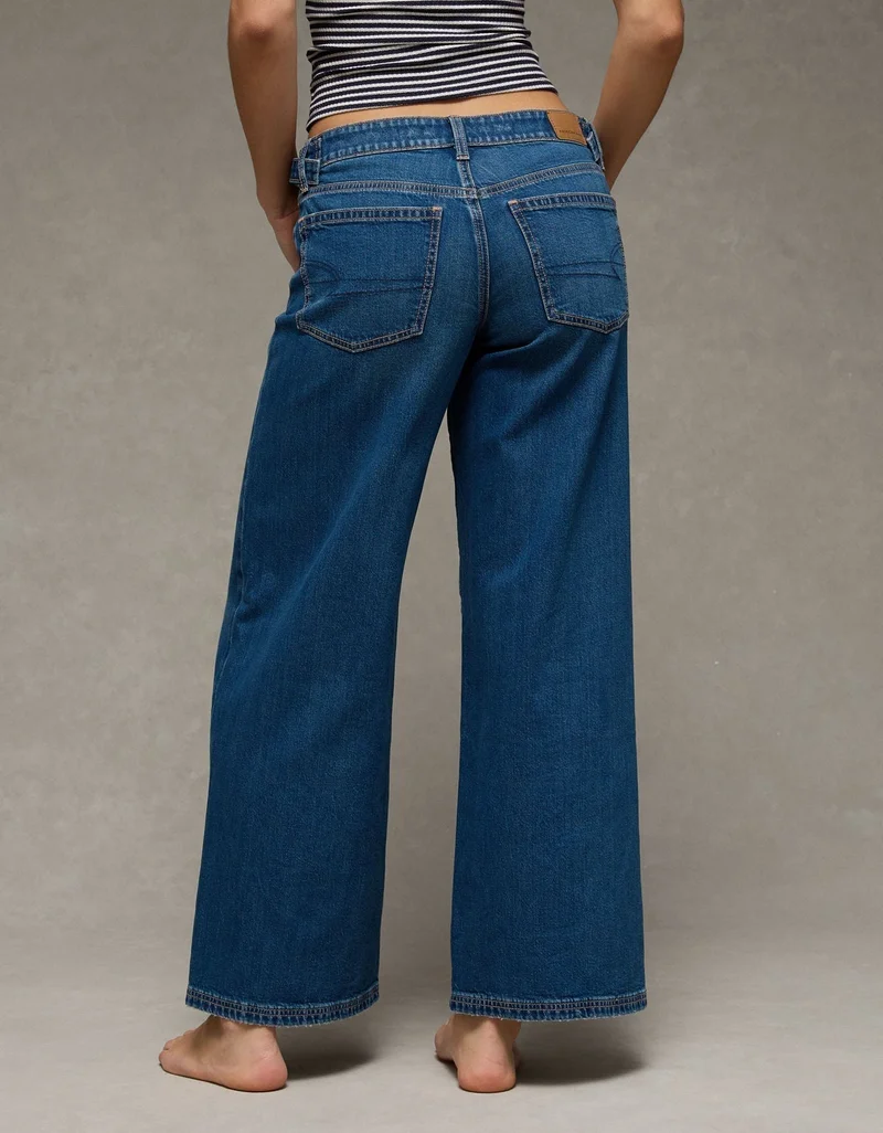 American Eagle  AE Dreamy Drape Strigid Low-Rise Baggy Wide-Leg Jean for Women | Best Price UAE