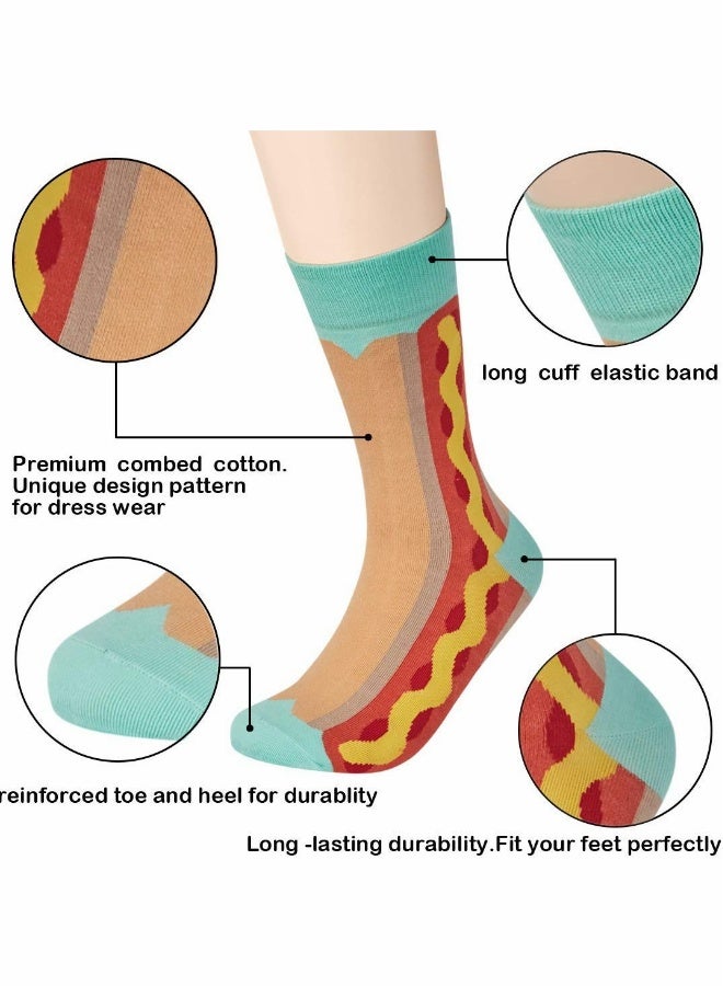 Funny Socks for Women Men, 6 Pcs Winter Crazy Fun Crew Novelty Fashion Casual Dress Socks, Trend Hip Hop Colourful Compression Socks - Image 3