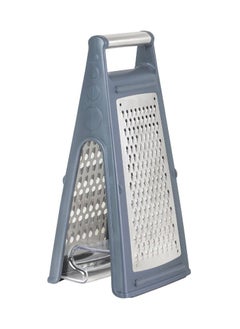 okayanus cheese grater & shredder,stainless steel with 2 sides kitchen cutter and handle best for parmesan cheese, vegetables, ginger,potatos with container.(Grey)