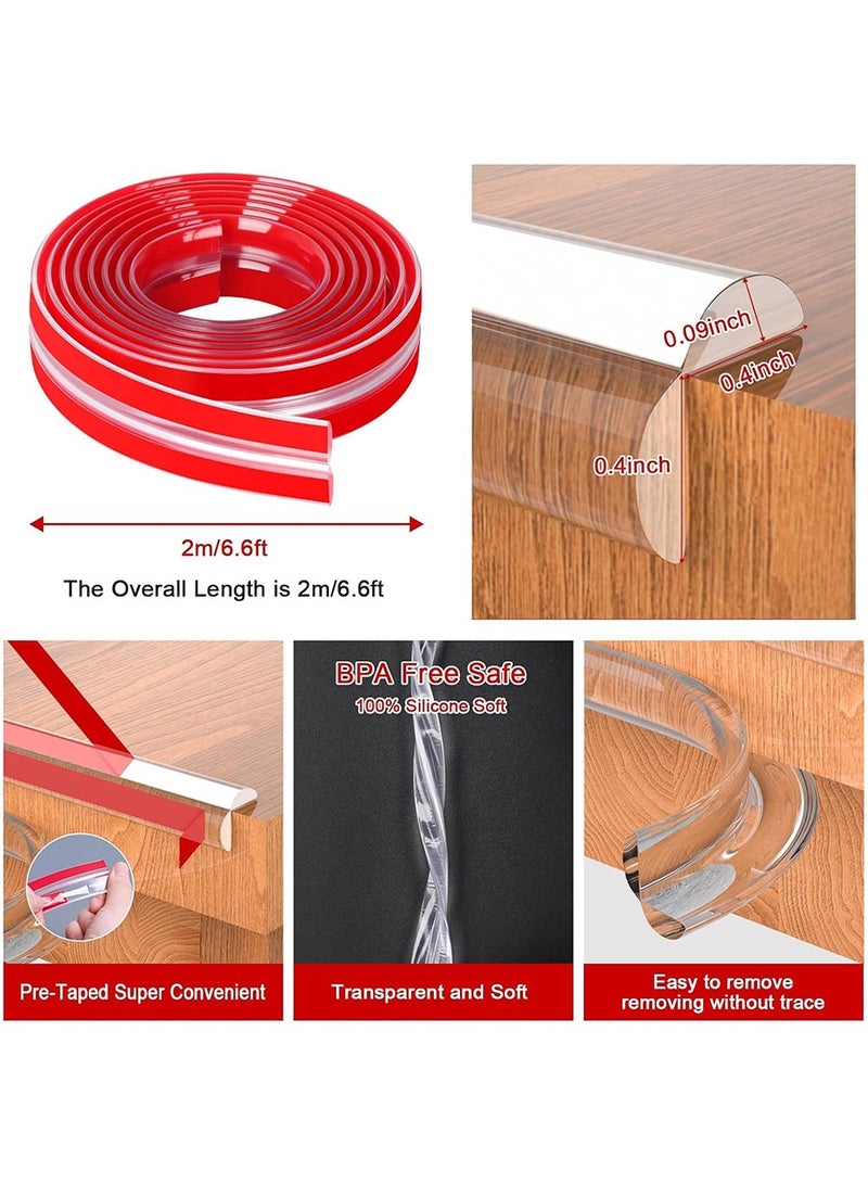 بيروي 2 متر*2 قطعة شريط ممتص للصدمات لسلامة الأطفال، شريط ممتص للصدمات في زاوية طاولة الأطفال، إجمالي 4 أمتار - Image 3