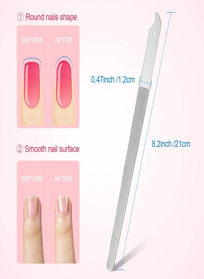 Mudder 8 Packs Diamond Nail File Stainless Steel Double Sided Metal Buffer Fingernail Toenail Manicure Women Men Pedicure Tool for Salon Home, 8 Inch - Image 4