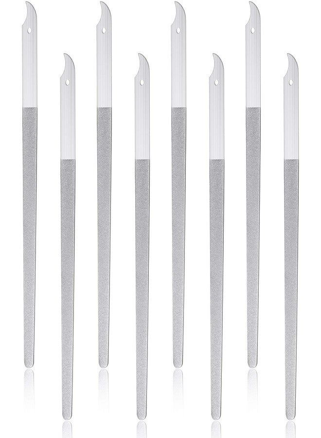Mudder 8 Packs Diamond Nail File Stainless Steel Double Sided Metal Buffer Fingernail Toenail Manicure Women Men Pedicure Tool for Salon Home, 8 Inch - Image 1