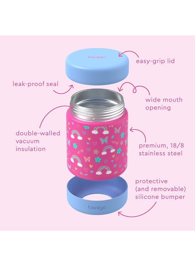 Bentgo Kids - Stainless Steel Food Jars  Large - Rainbow and Butterflies - Image 4