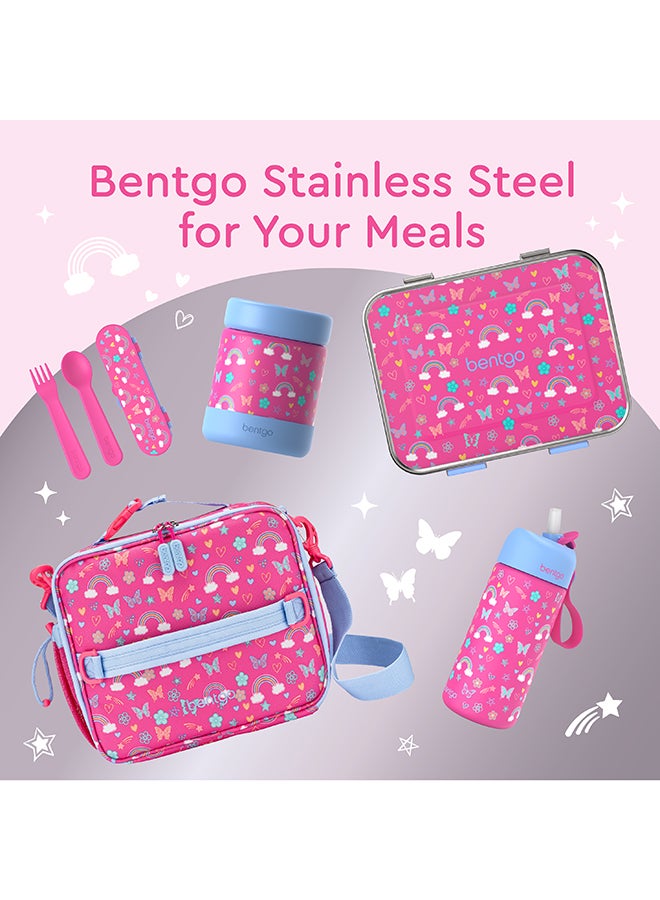 Bentgo Kids - Stainless Steel Food Jars  Large - Rainbow and Butterflies - Image 5