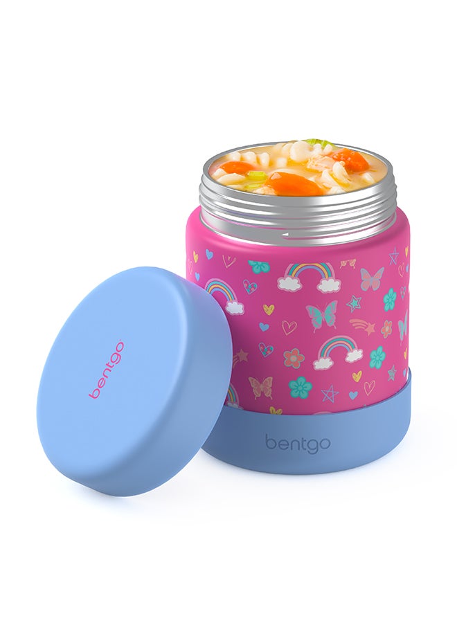 Bentgo Kids - Stainless Steel Food Jars  Large - Rainbow and Butterflies - Image 1
