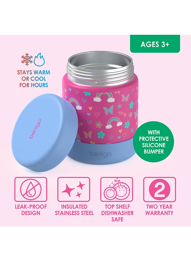 Bentgo Kids - Stainless Steel Food Jars  Large - Rainbow and Butterflies - Image 3