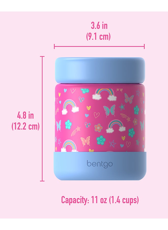 Bentgo Kids - Stainless Steel Food Jars  Large - Rainbow and Butterflies - Image 2