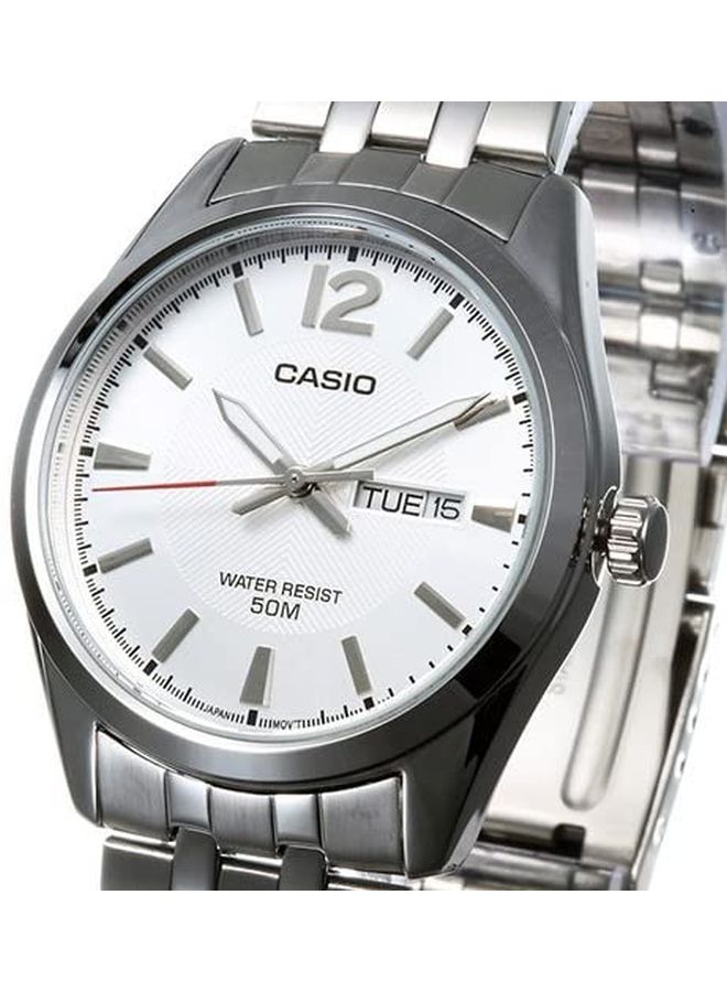 CASIO Men Enticer Analog Watch MTP-1335D-7A - 38 mm - Silver - Image 4