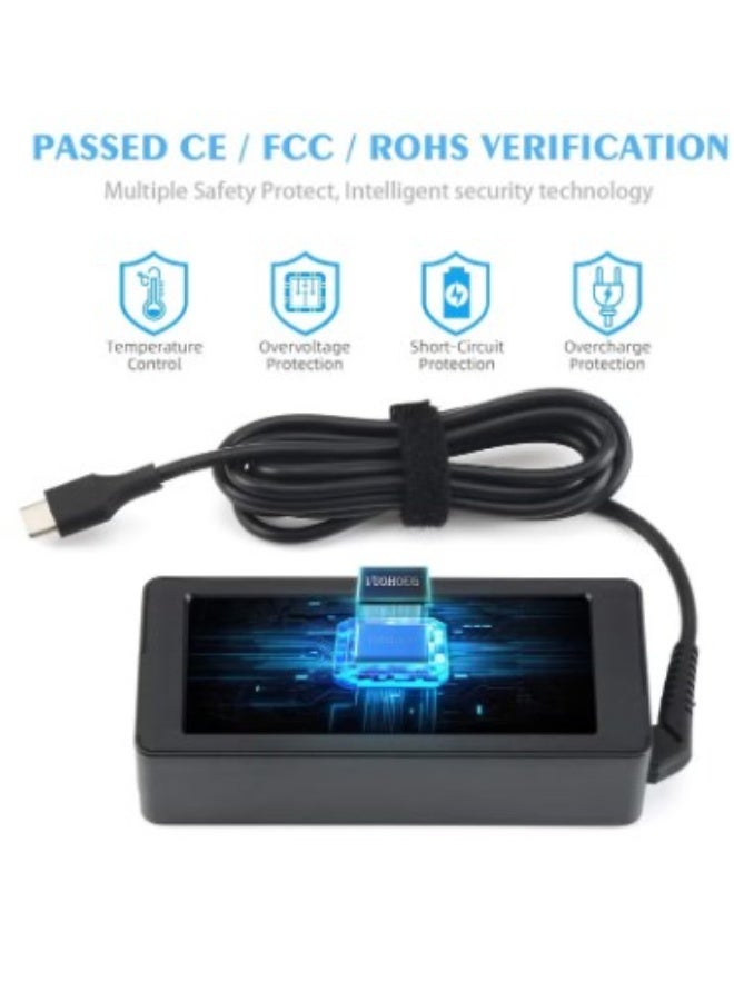 Terabyte 65W USB Type-C Power Adapter Compatible for Lenovo, Dell, HP Chromebooks & USB-C Laptops, AC Charger with Overcurrent and Overvoltage Protection - Image 3