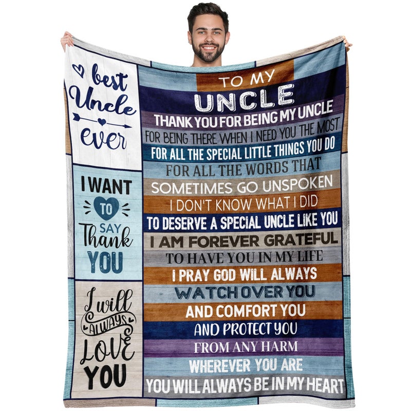 Ekpvgit Best Uncle Gifts Blanket 50X60 Fathers Day Birthday Gifts for Uncle Uncles Gift from Niece Nephew Funny Uncles Gift for Fathers Day Christmas Birthday