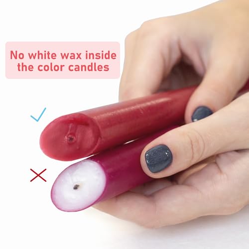 Sonedly 10 Inch Taper Candles 4 Pack - Home Interior Long Burning Dripless and Smokeless Unscented - 8-Hour Burning Red Tapered for Home - Image 3