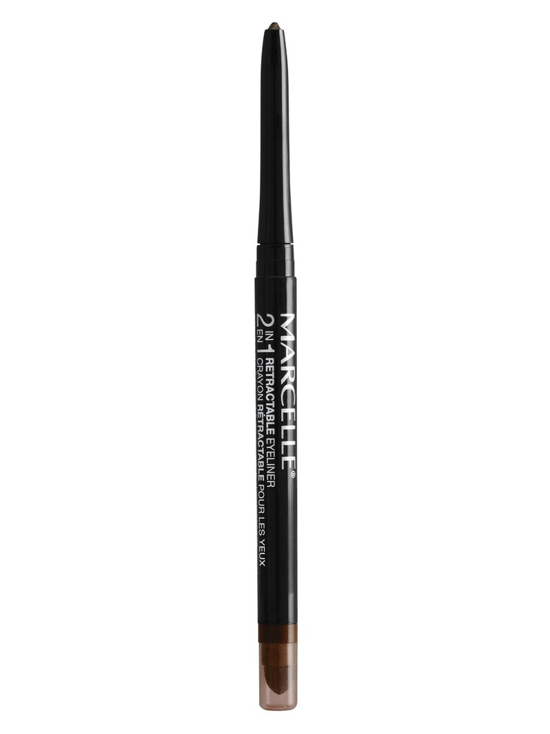 Marcelle 2-in-1 Retractable Eyeliner, Brown, Waterproof, Easy-To-Smudge, Smokey Eye, Long-Lasting 12h, Fragrance-Free, Hypoallergenic, Cruelty-Free, 0.31 g - Image 1