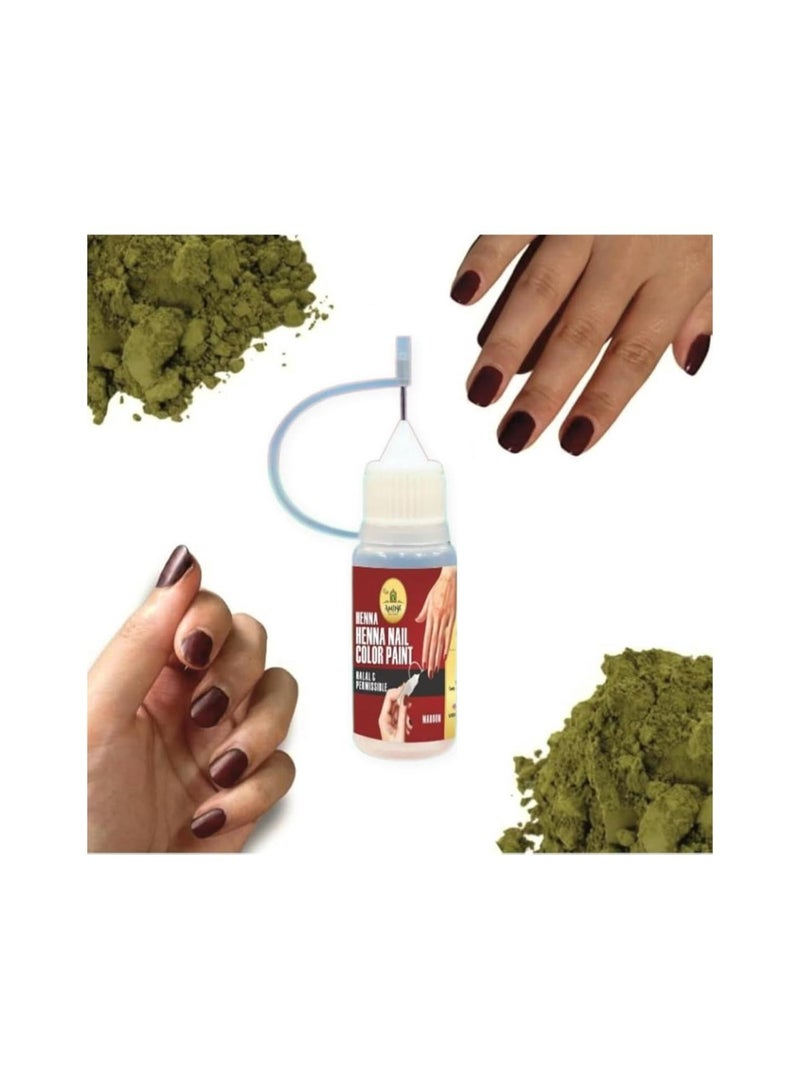 أمينا حناء أمينة الفورية لحقن الأظافر – طقم 3 قطع (بني داكن، أحمر كرزي، وعنابي) – زجاجة حناء أظافر جاهزة للاستخدام بثبات طويل – نباتية وحلال للنساء - Image 5