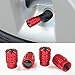 LHDOS 4PCS Car Tire Valve Stem Caps Heavy Duty LeakProof Auto Tire Valve Caps with Rubber Seal Aluminum Alloy Wheel Valve Stem Covers Universal Car Accessories for Car Truck SUV Motorcycle Bike Red - Image 2