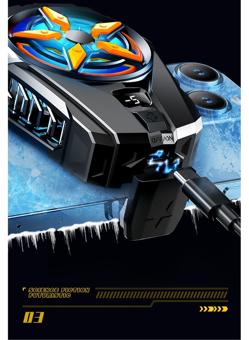 Loquat USB semiconductor wired mobile phone radiator, two-speed fan speed, digital display, with RGB, suitable for iPhone/Android mobile phone cooling fan  - Image 4