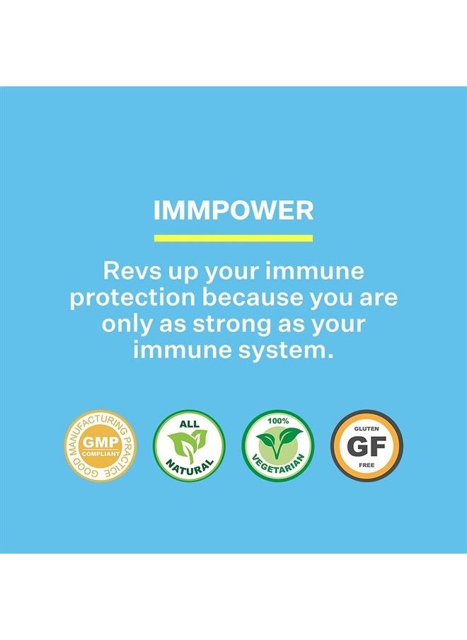 ImmPower, AHCC Mushroom Extract Immune System Support - Immune Support Supplement for Adults - Supports Cytokine Function - 30 Vegetarian Capsules, 500mg/capsule
