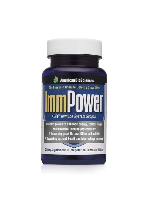 ImmPower, AHCC Mushroom Extract Immune System Support - Immune Support Supplement for Adults - Supports Cytokine Function - 30 Vegetarian Capsules, 500mg/capsule