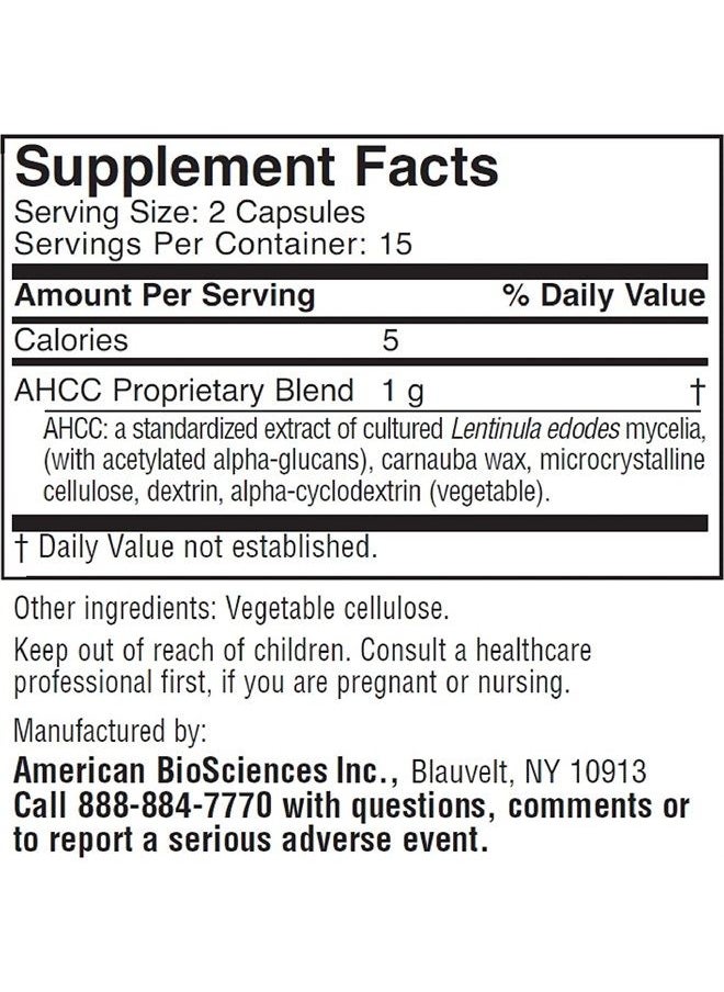 ImmPower, AHCC Mushroom Extract Immune System Support - Immune Support Supplement for Adults - Supports Cytokine Function - 30 Vegetarian Capsules, 500mg/capsule