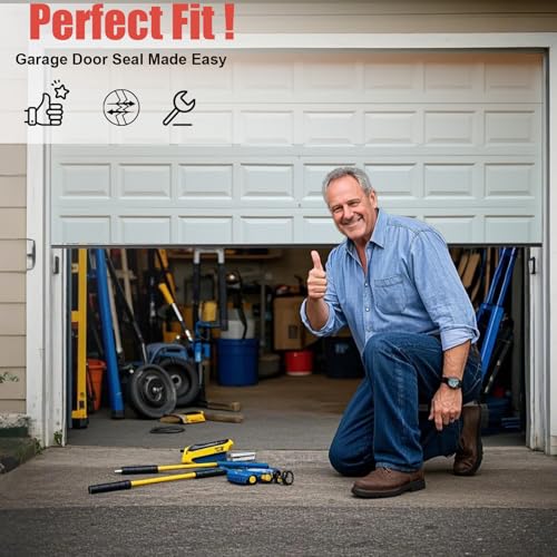 JOBON Garage Door Seals Bottom Rubber - Jobon 10 Ft Heavy-Duty Garage Door Weather Stripping Bottom Seal with Pre-drilled Aluminum Track Retainer Kit, Easy Installation for Home & Commercial - Image 3