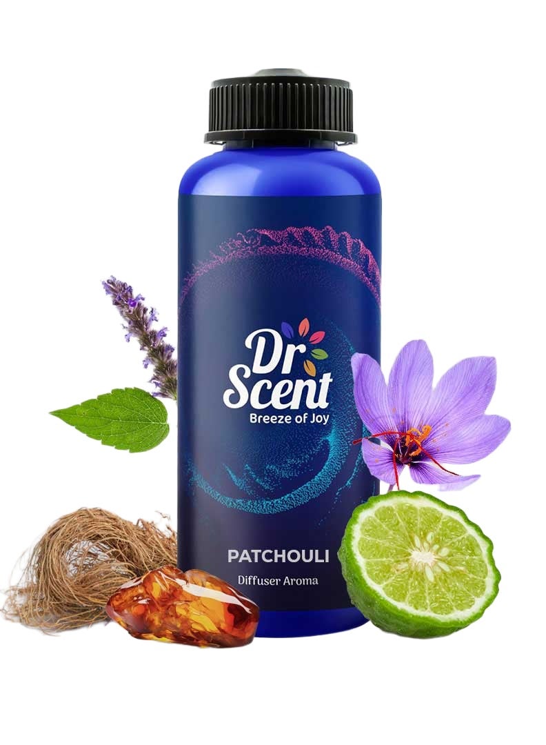 Dr Scent معطر دكتور سينت عطر الباتشولي (1000 مل) - البرغموت، الليمون، الأرز، الباتشولي، الزعفران، خشب الصندل، العنبر والمسك | صنع في المملكة المتحدة | مثالي للمكاتب، المنازل، المتاجر، الفنادق واللوبيات - Image 1