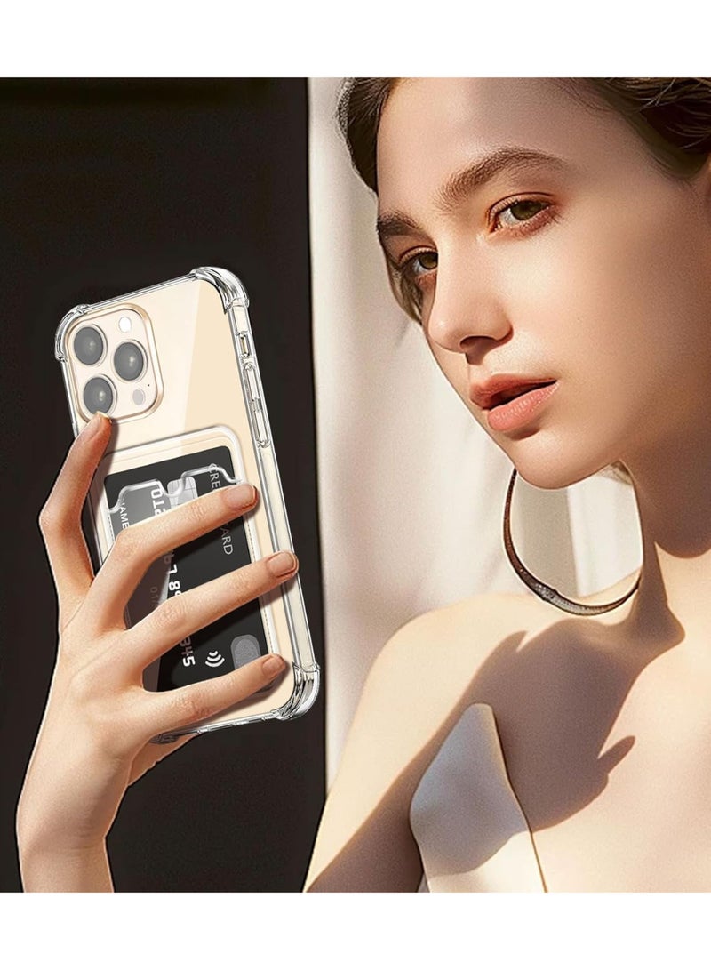 Shockproof Clear Case with Card Wallet Compatible with iPhone 13 6.1  - Image 4