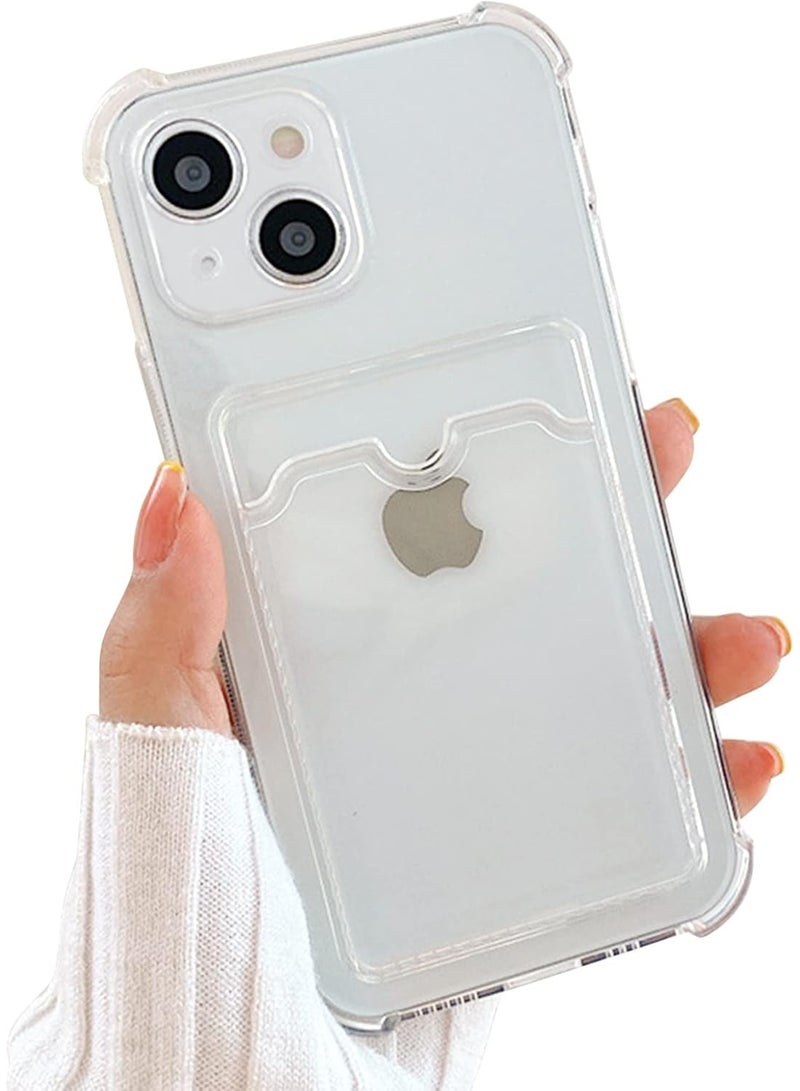 Shockproof Clear Case with Card Wallet Compatible with iPhone 13 6.1  - Image 2