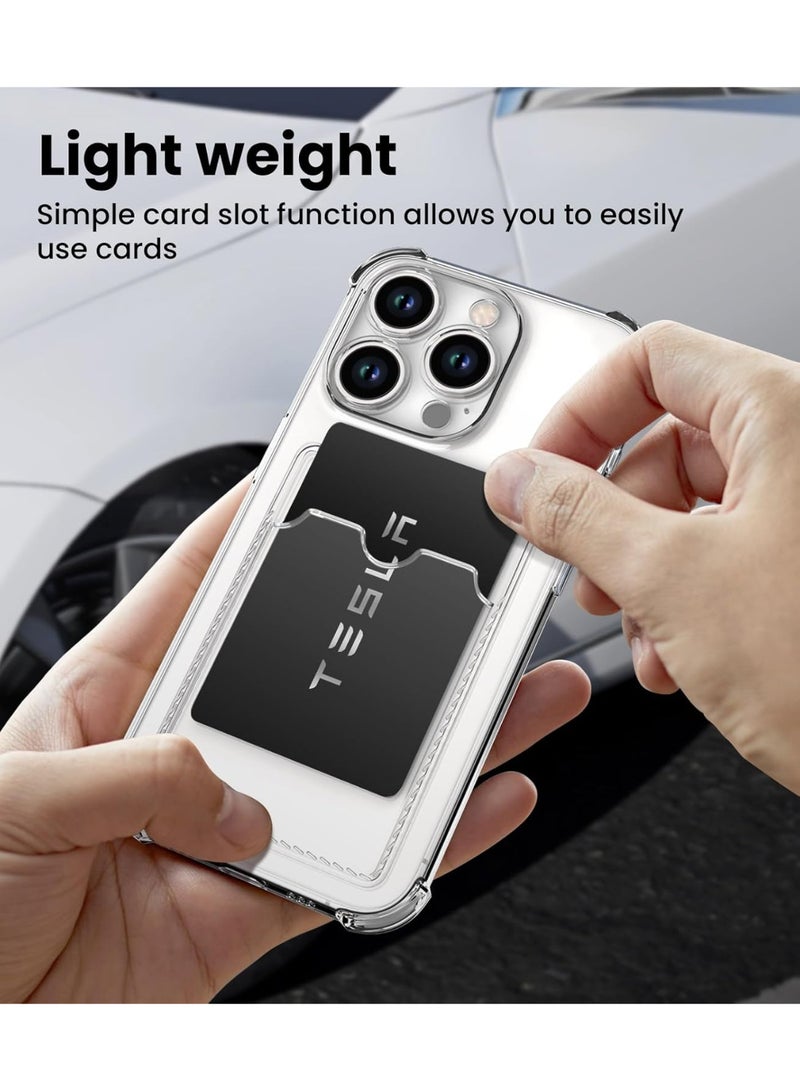 Shockproof Clear Case with Card Wallet Compatible with iPhone 13 6.1  - Image 3