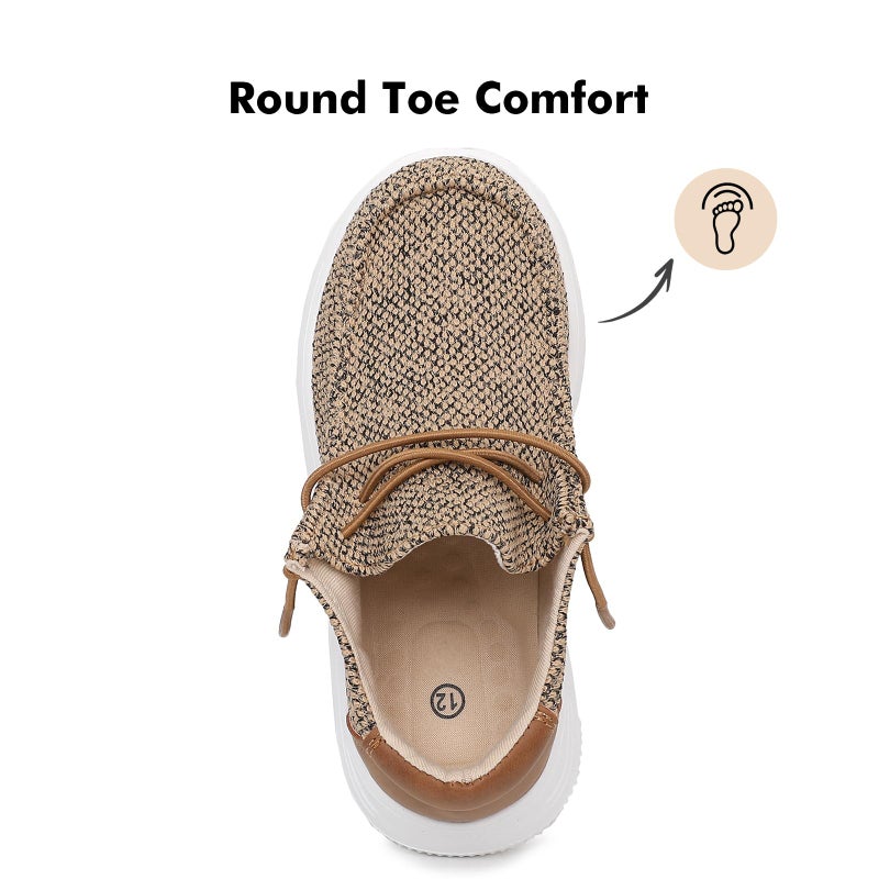 Ahannie Kids Lightweight Slip-On Walking Loafers â€“ Breathable, Comfortable, Easy On/Off Casual Shoes for Boys & Girls(Todler/Little Kid/Big Kid)(Brown-8) - Image 2