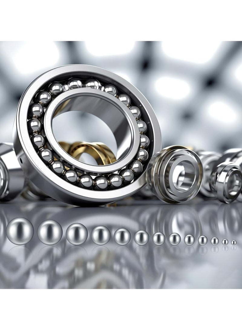 GNAFOTU 620Pcs Ball Bearings,Stainless Steel Bearings Balls Set,12 Sizes Metric Precision Metal Bearing 1-8 mm,for Bicycle Wheels, Skateboard Bearings, Paint Mixing - Image 4