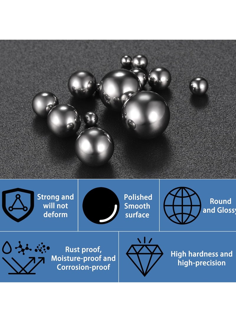 GNAFOTU 620Pcs Ball Bearings,Stainless Steel Bearings Balls Set,12 Sizes Metric Precision Metal Bearing 1-8 mm,for Bicycle Wheels, Skateboard Bearings, Paint Mixing - Image 5