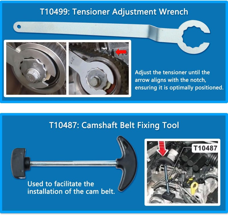DPTOOL Camshaft and Crankshaft Timing Tool Set Replacement for VAG EA211 1.0L 1.2L 1.4L 1.6L FSI TSI TFSI Petrol Engine Compatible with VW Audi A3 /Golf VII/Jetta/Skoda Octavia/Seat Leon - Image 5