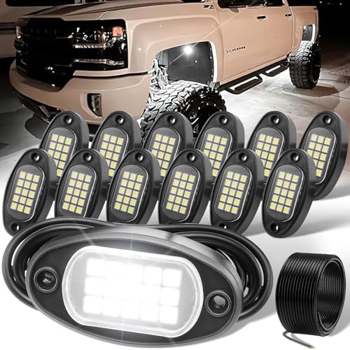 YONEDA Rock Lights for Trucks(12 Pods White with 11yd Wire) - Image 1