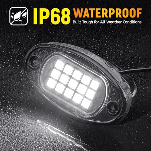 YONEDA Rock Lights for Trucks(12 Pods White with 11yd Wire) - Image 3