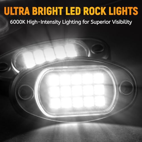 YONEDA Rock Lights for Trucks(12 Pods White with 11yd Wire) - Image 2
