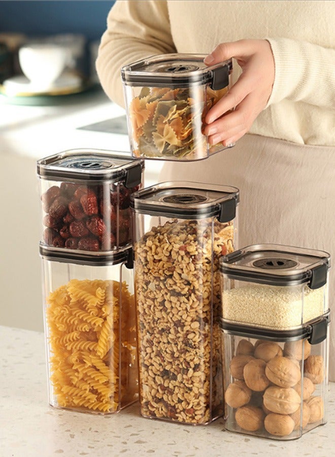 JCB CHIC 6 Pack Extra Large Airtight Food Storage Containers with Lids , BPA Free Plastic Dry Food Canisters For Cereal, Flour,Sugar, Kitchen Pantry Organization and Storage(1pcs 460ml+2pcs 700ml+1pcs 900ml+1pcs 1300ml+ 1pcs 1800ml) - Image 1