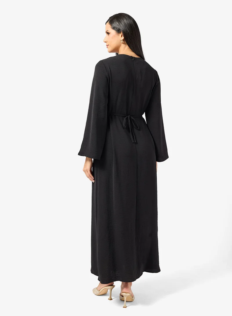 Khizana Sniched Waist Dress With Back Tie