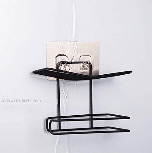 Kazenzo Toilet Paper Holder Shelf Tissue Roll Towel Storage Rack Multifunctional Bathroom Shelf Wall Mount Tissue Holder with Mobile Phone Storage Shelf Rack Towel Rack Soap Dispenser Holder - Image 3