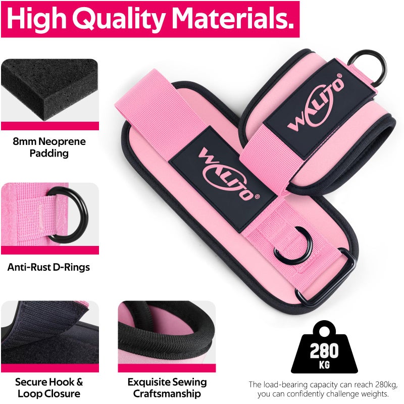 WALITO Ankle Resistance Bands with Cuffs, Ankle Bands for Working Out, Ankle Straps for Women, Exercise Bands for Legs and Butt, Booty Workout Equipment for Kickbacks Hip Fitness Training - Image 2