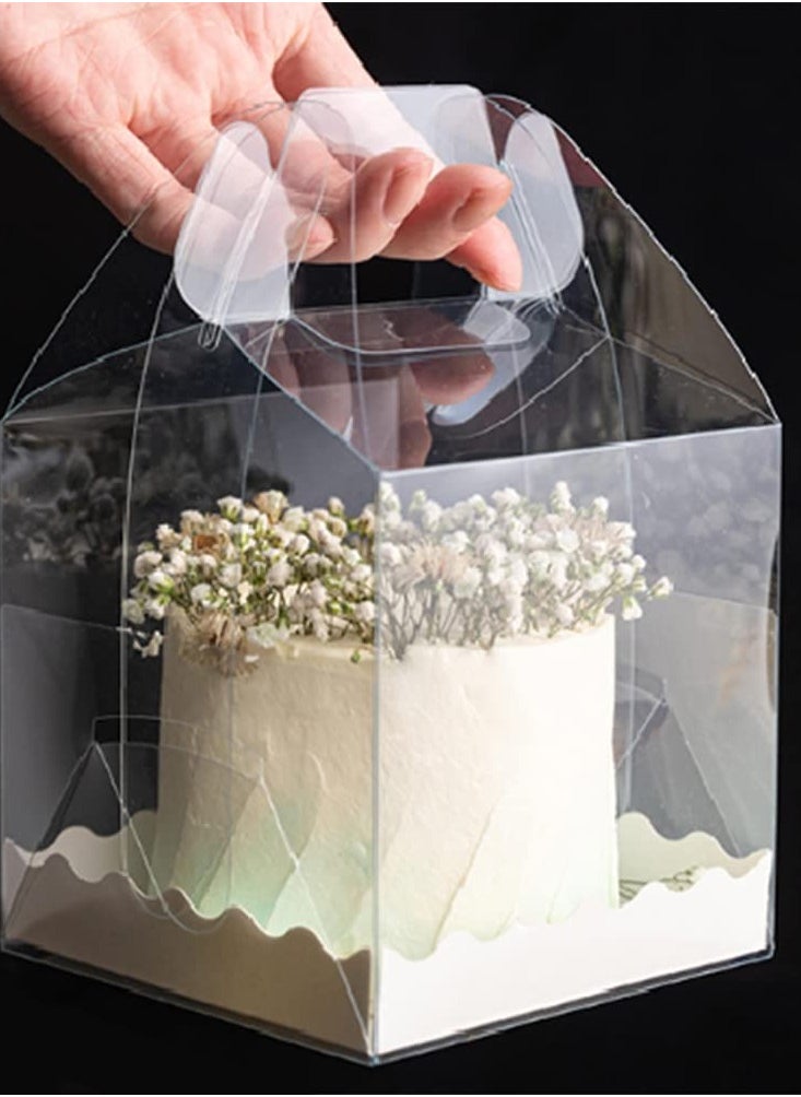 Transparent Cake Boxes, 10 PCS Clear Cake Carriers Box, Plastic Baking Box Cupcake Containers Display Box, Cake Holder for Bakery Cakes Candy Chocolate Dessert - Image 1