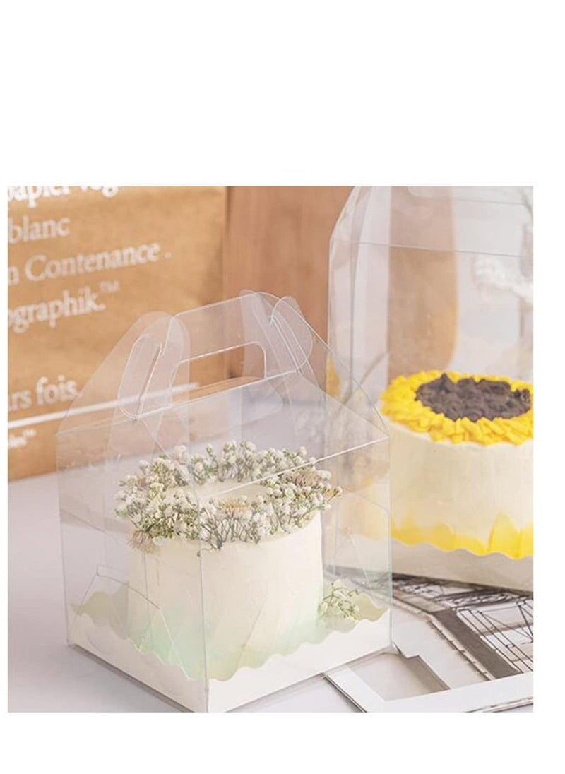 Transparent Cake Boxes, 10 PCS Clear Cake Carriers Box, Plastic Baking Box Cupcake Containers Display Box, Cake Holder for Bakery Cakes Candy Chocolate Dessert - Image 3