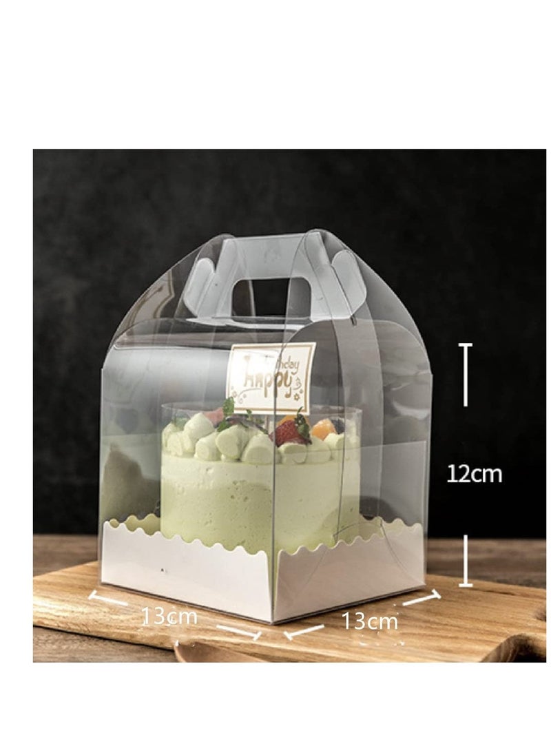 Transparent Cake Boxes, 10 PCS Clear Cake Carriers Box, Plastic Baking Box Cupcake Containers Display Box, Cake Holder for Bakery Cakes Candy Chocolate Dessert - Image 4